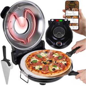 Ruhhy 26050 Pizzasütő kerámia sütőkővel 1200W, Fekete