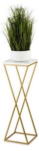 HowHomely Virágállvány LOFT 70x24 cm arany/fehér DD0333