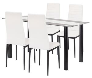 Leziter Denton 4+1 étkező garnitúra fehér-fekete
