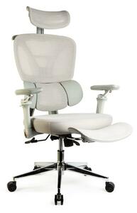 Bewello Bemeda Irodai forgószék - karfával - szürke - 50 x 57 / 48 x 52 cm modern design, Prémium karfás lábtartóval és fejtámlával, bmd1122