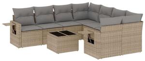 VidaXL Polyrattan Kerti Ülőgarnitúra - 9 részes - Bézs