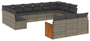 VidaXL Polyrattan Kerti Ülőgarnitúra - 13 részes - Szürke