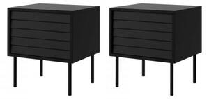 MIRJAN 24 KÉSZLET 2x Éjjeliszekrény CORTINA 51x45 cm fekete MJ0132