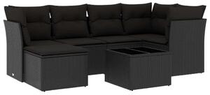 VidaXL Polyrattan Kerti Ülőgarnitúra - 7 részes - Fekete