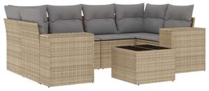 VidaXL Polyrattan Kerti Ülőgarnitúra - 7 részes - Bézs