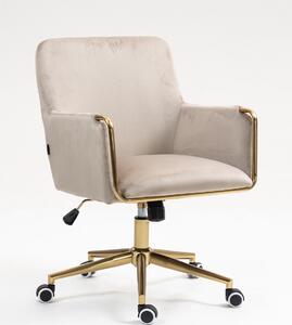 HR4318K Latte modern velúr szék arany lábbal