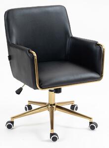 HR4318K Fekete modern műbőr szék arany lábbal