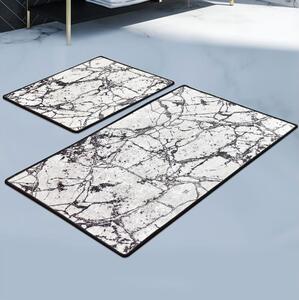 Asir KÉSZLET 2x Fürdőszoba szőnyeg MARBLE 60/100 cm fehér/fekete AS2028