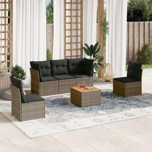 Polyrattan Kerti Ülőgarnitúra - 6 részes - Szürke