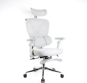 Ergonomikus Irodai Forgószék - Szürke, Állítható Karfával és Lábtartóval