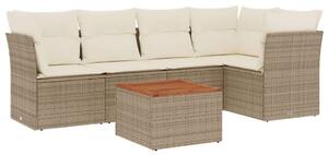 VidaXL Polyrattan Kerti Ülőgarnitúra - 6 részes - Bézs