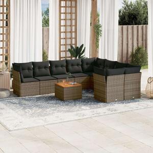 VidaXL Polyrattan Kerti Ülőgarnitúra - 10 részes - Szürke