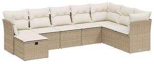 VidaXL Polyrattan Kerti Ülőgarnitúra - 8 részes - Bézs