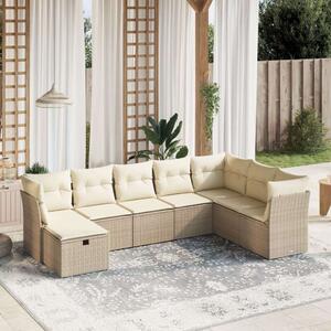 VidaXL Polyrattan Kerti Ülőgarnitúra - 8 részes - Bézs