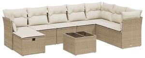 VidaXL Polyrattan Kerti Ülőgarnitúra - 9 részes - Bézs
