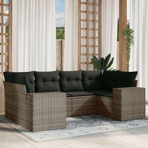 VidaXL Polyrattan Kerti Ülőgarnitúra - 6 részes - Szürke
