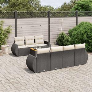 VidaXL Polyrattan Kerti Ülőgarnitúra - 8 részes - Fekete