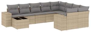 VidaXL Polyrattan Kerti Ülőgarnitúra - 10 részes - Bézs