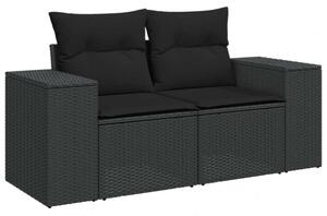 VidaXL 9 részes Kerti Ülőgarnitúra - Fekete Polyrattan