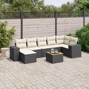 VidaXL Polyrattan Kerti Ülőgarnitúra - 8 részes - Fekete