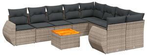 VidaXL Polyrattan Kerti Ülőgarnitúra - 10 részes - Szürke