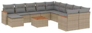 VidaXL Polyrattan Kerti Ülőgarnitúra - 12 részes