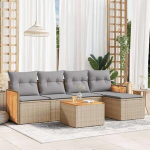 VidaXL Polyrattan Kerti Ülőgarnitúra - 6 részes, Bézs