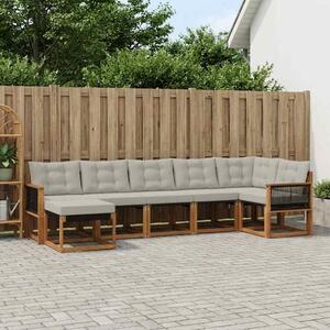 VidaXL Kültéri kanapé szett 7 pcs Természetes és Világosszürke