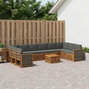 VidaXL Kültéri kanapé szett párnával 8 pcs Természetes és antracit