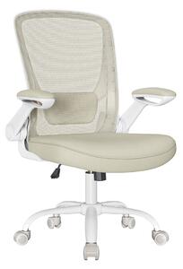Songmics Ergonomikus Irodai Szék - Bézs, Állítható Deréktámasszal, Felhajtható Karfákkal