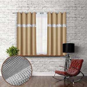 Függöny a gyűrűk cirkóniával 140x160 cm bézs