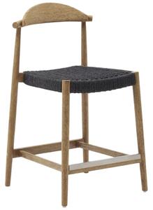 Fa bárszék Kave Home Nina 62 cm fekete zsinórral