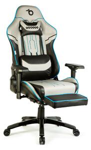 Prémium Gamer Szék Párnákkal - Szürke/Fekete/Kék - Állítható, Ergonomikus