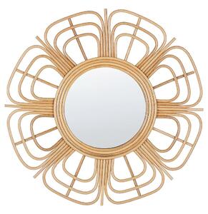 Falitükör PASAKU 60 cm 60 cm Rattan Természetes