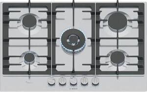 Bosch Serie 6, Gáz főzőlap, 75 cm, Nemesacél, PCQ7A5I90