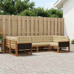VidaXL Kültéri kanapé szett párnával 6 pcs Természetes és bézs