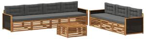 VidaXL Kültéri kanapé szett 8 pcs Természetes és antracit