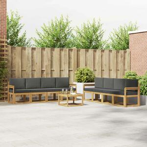 VidaXL Kültéri kanapé szett párnával 9 pcs Fehér és Antracitszürke