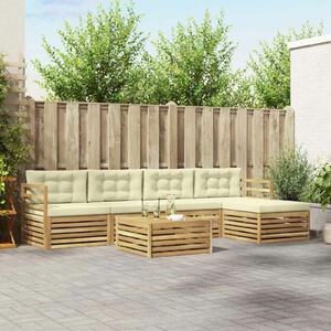 VidaXL Kültéri kanapé szett 6 pcs Fehér és Krém színű 79 x 79 x 37 cm