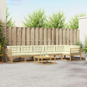 VidaXL Kültéri kanapé szett 7 pcs Fehér és Krém színű 79 x 79 x 37 cm