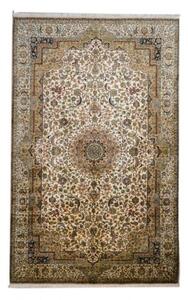 Kashan Rust selyemszőnyeg beige-barna