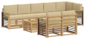 VidaXL Kültéri kanapé szett 9 pcs Fehér és Bézs 59 x 59 x 37 cm