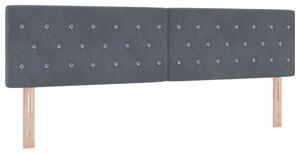 VidaXL LED Fejvég - 90 cm, Sötétszürke Velúr Kristálygombokkal