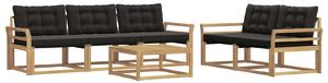 VidaXL Kültéri kanapé szett 6 pcs Fehér és Fekete 79 x 79 x 37 cm