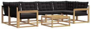 VidaXL Kültéri kanapé szett 7 pcs Fehér és Fekete 79 x 79 x 37 cm