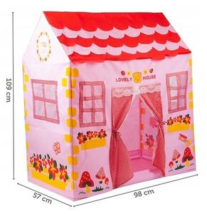 Gyermek játéksátor, 1 bejárattal, könnyen összeszerelhető, 135 x 140 cm, rózsaszín
