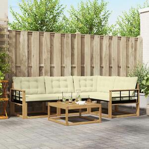 VidaXL Kültéri kanapé szett 5 pcs Fehér és Krém színű 79 x 79 x 37 cm