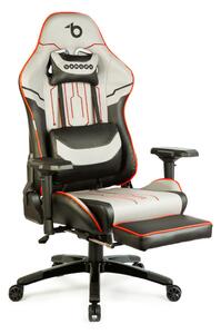 Gamer szék párnával - szürke/fekete/piros- 84 x 52 / 48 x 50 cm