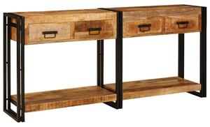 Konzolasztalok 2 pcs Barna 160 x 33 x 75 cm Tömör Mangófa
