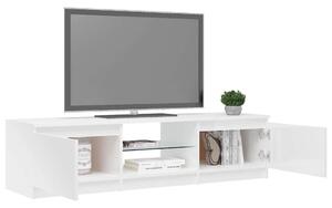 Magasfényű fehér tv-szekrény led-lámpákkal 140 x 40 x 35,5 cm
